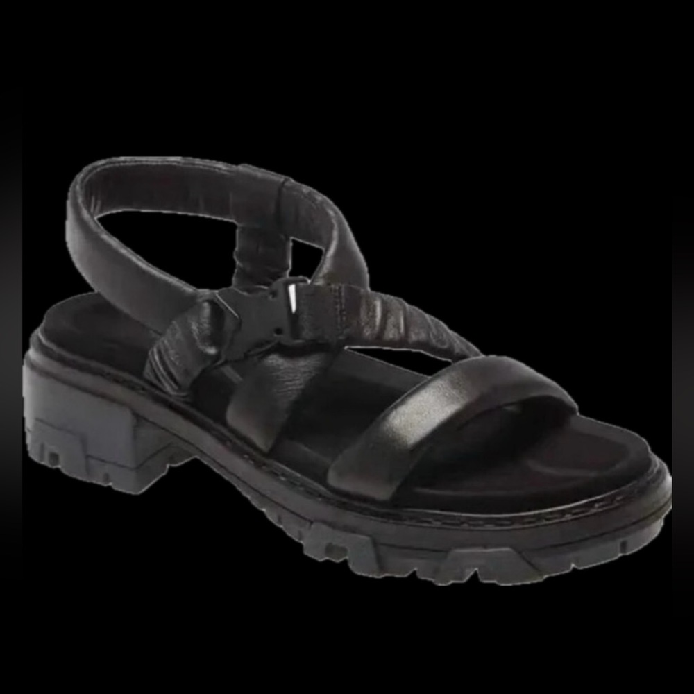 Rag & Bone, Black Leather Open Toe Platform ‘Shane’ Sandals, size EU 38.5/US 8 - Picture 2 of 8